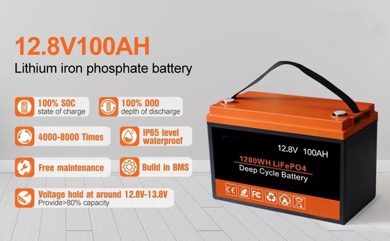 12개 킬로그램 태양 에너지 저장 배터리 UN38.3 100AH 12V LiFePO4 딥 사이클 배터리