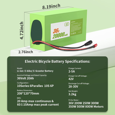 재충전용 8Ah 10Ah 36V 20Ah/48V 24Ah 리튬 이온 건전지 팩