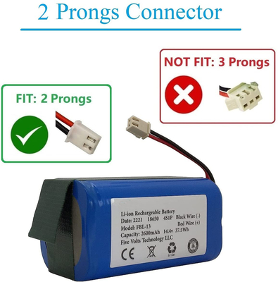 관례 2600mah 14.8V 14.4V 리 이온 건전지 팩 재충전용 OEM