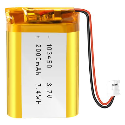 NCM 재충전용 리 이온 건전지 3.7v 2000mah/리튬 이온 건전지 연결관 JST