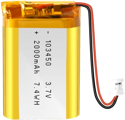 NCM 재충전용 리 이온 건전지 3.7v 2000mah/리튬 이온 건전지 연결관 JST